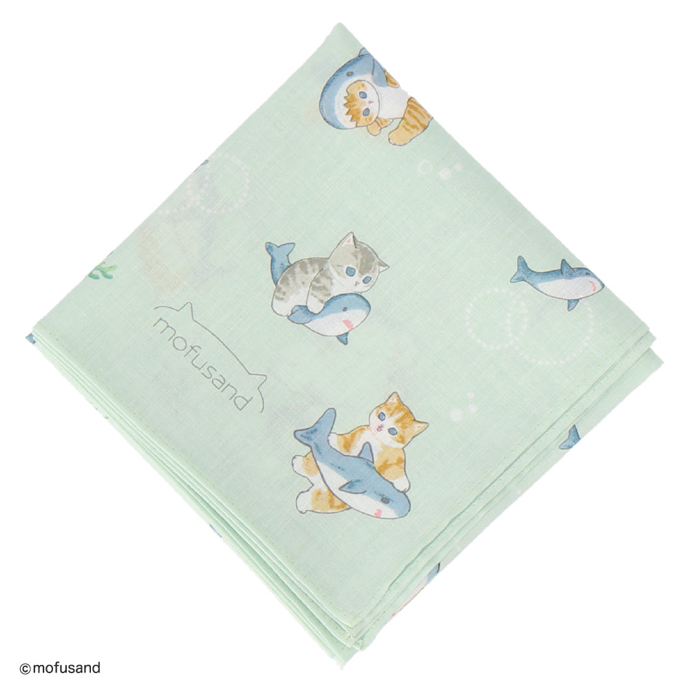 NEW】プリントハンカチ サメにゃん #202c ライトグリーン – INTERMODE