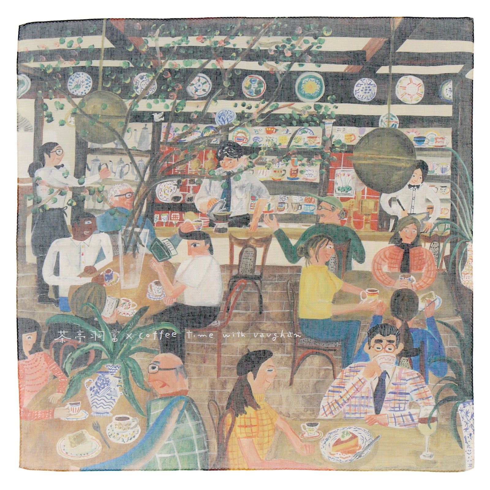 羽當ハンカチ　茶色