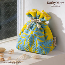 画像をギャラリービューアに読み込む, 巾着ポーチ ハワイアンキルト柄 リノシリーズ #239e　ラウアエイエロー
