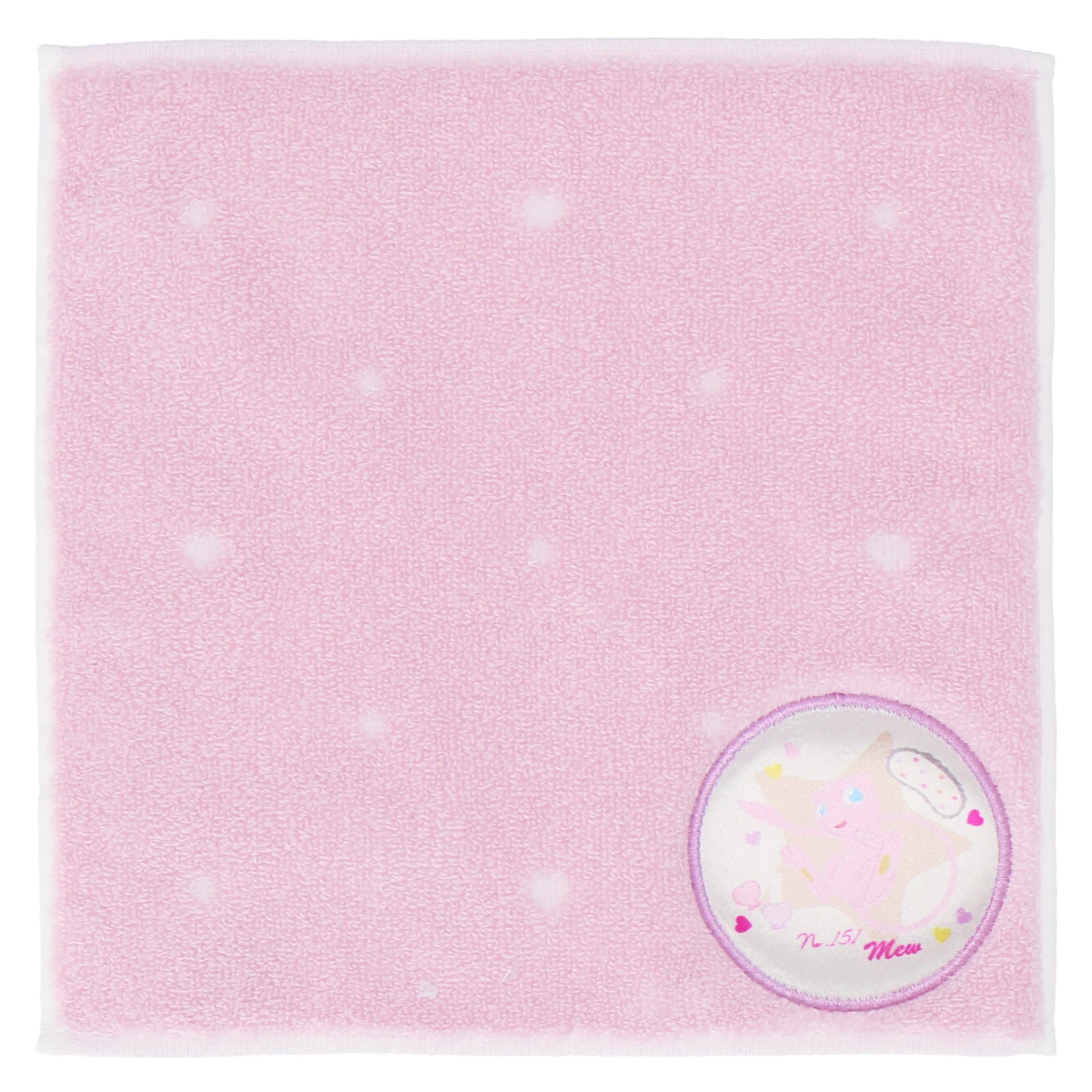 ミニタオルハンカチ ぷっくりアップリケ　ミュウ
