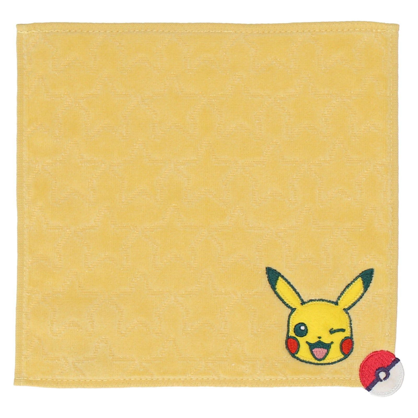 タオルハンカチ 飛び出しアップリケ ピカチュウ　イエロー