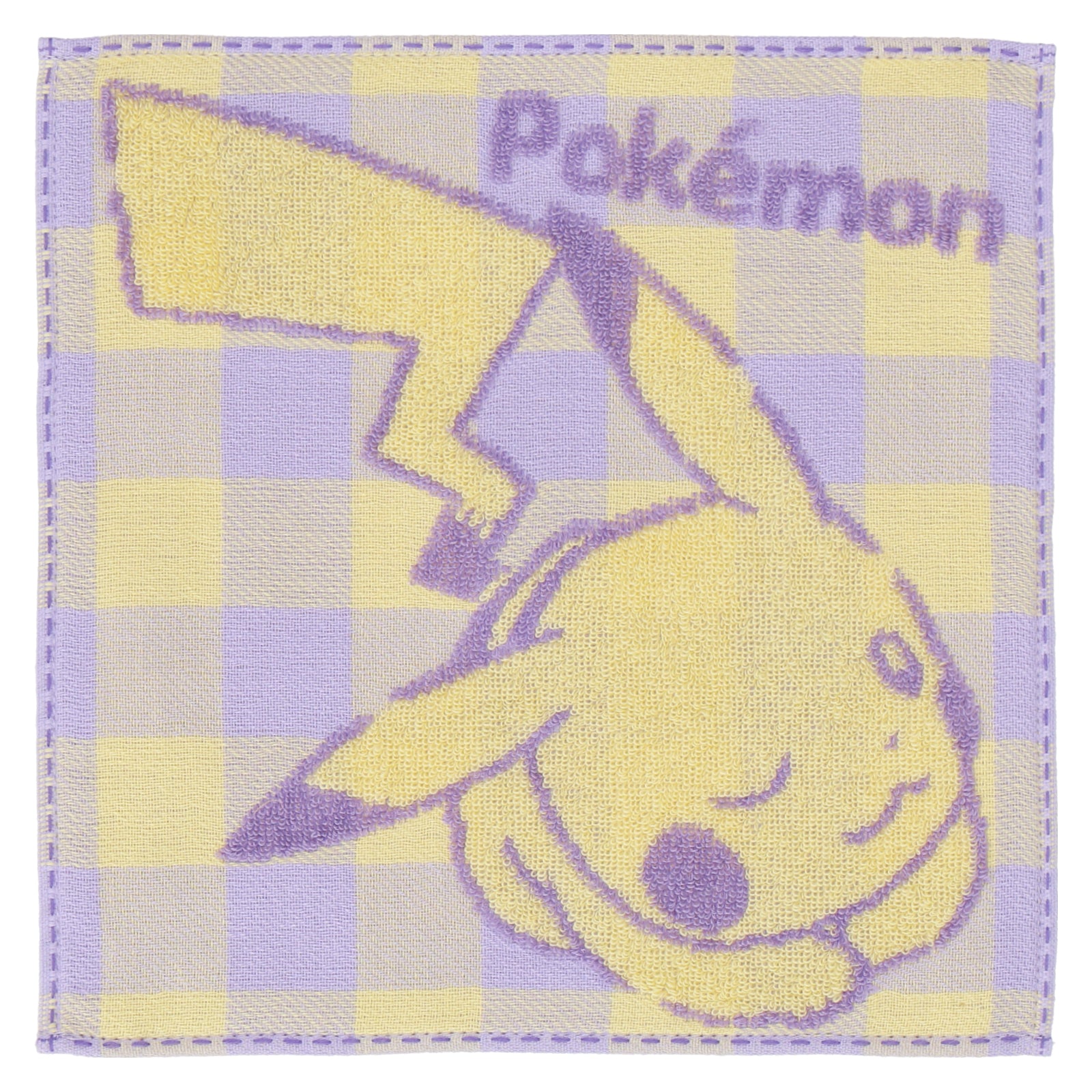 タオルハンカチ チェックガーゼ　ピカチュウ