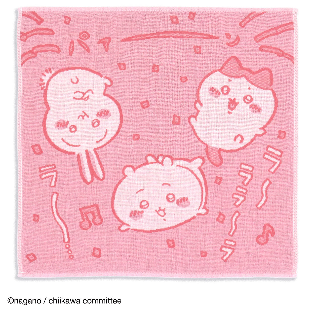 3重ガーゼハンカチ  　ピンク