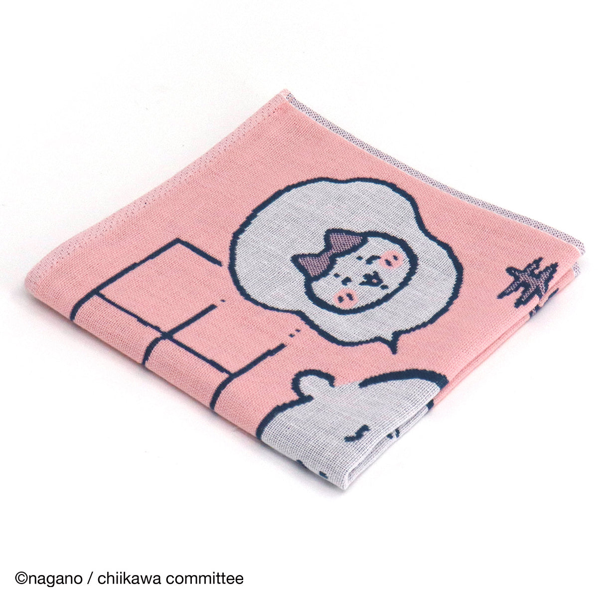 3重ガーゼハンカチ 　ピンク