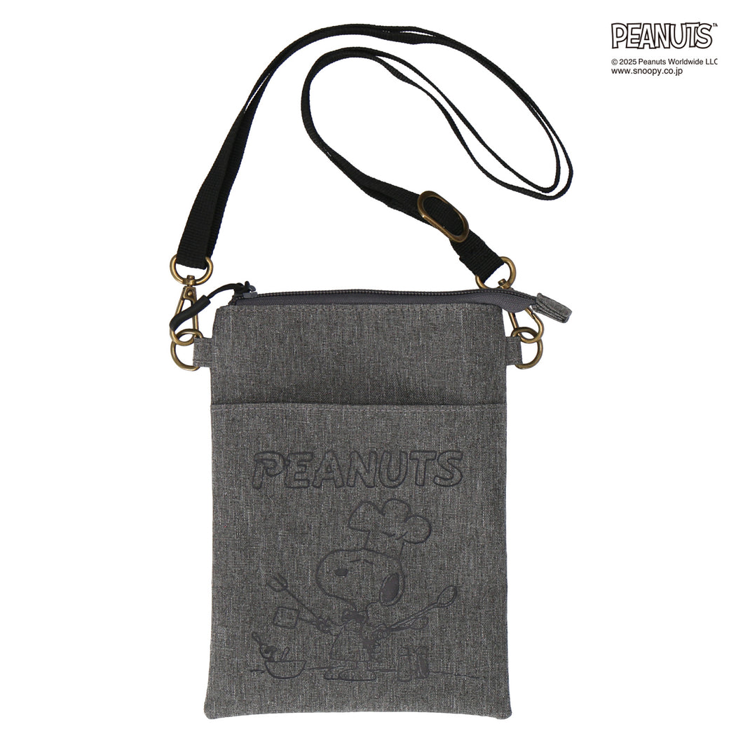 NEW】縦型ショルダーポーチ スヌーピー なりきりコックさん グレー