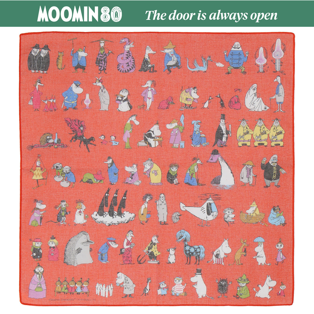 【NEW】プリントハンカチ MOOMIN ALL STARS for MOOMIN 80 #284b　オレンジ