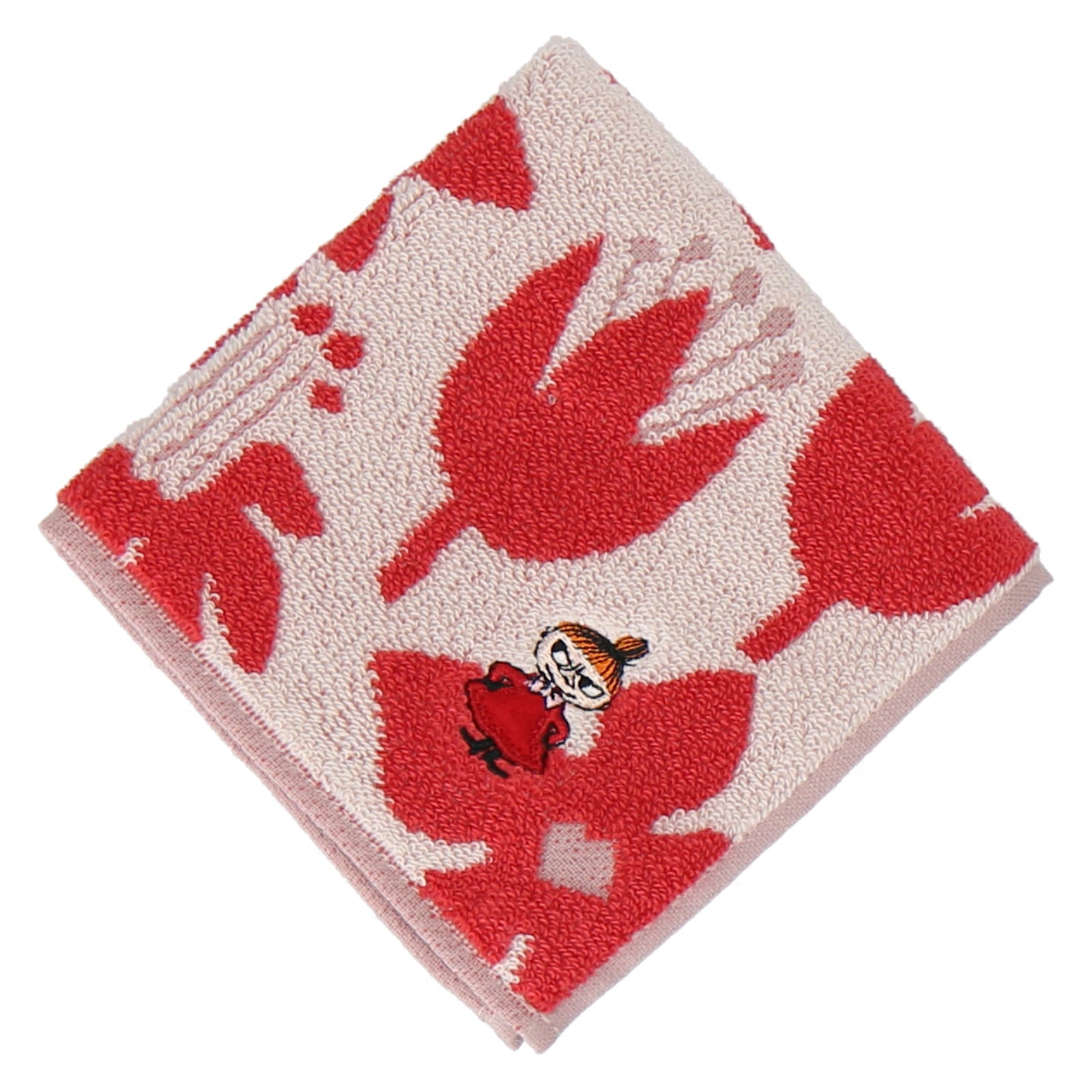 510mi28〇やや身幅広め 色無地 一つ紋 紅樺色 彩瑞華〇しつけ付き美品 NEW】タオルハンカチ ワンポイント刺繍 リトルミイ #285a レッド