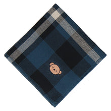 画像をギャラリービューアに読み込む, 【NEW】タオルハンカチ チェック&amp;ワンポイントボリス　グリーン
