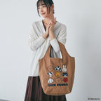 刺繡バッグ ミッフィー＆アニマルフレンズ　ベージュ