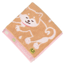 画像をギャラリービューアに読み込む, 【NEW】婦人タオルハンカチ 柴犬＆カエル　オレンジ
