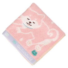画像をギャラリービューアに読み込む, 【NEW】婦人タオルハンカチ 柴犬＆カエル　ピンク
