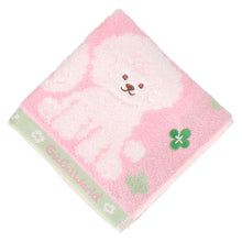 画像をギャラリービューアに読み込む, 【NEW】婦人タオルハンカチ トイプードル＆クローバー　ピンク
