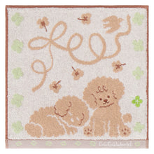 画像をギャラリービューアに読み込む, 【NEW】婦人タオルハンカチ トイプードル＆クローバー　アイボリー
