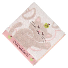 画像をギャラリービューアに読み込む, 【NEW】婦人タオルハンカチ ねこ＆りんご　アイボリー
