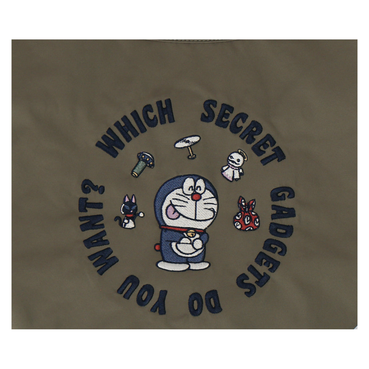 刺繡バッグ ひみつ道具　カーキ