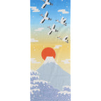 手ぬぐい　冬の富士山
