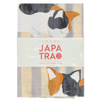 【NEW】手ぬぐい #393a　縞とねこ