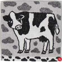 画像をギャラリービューアに読み込む, タオルハンカチ北海道 乳牛 #445a　グレー

