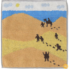 画像をギャラリービューアに読み込む, タオルハンカチ鳥取 鳥取砂丘 #445a　黄土色
