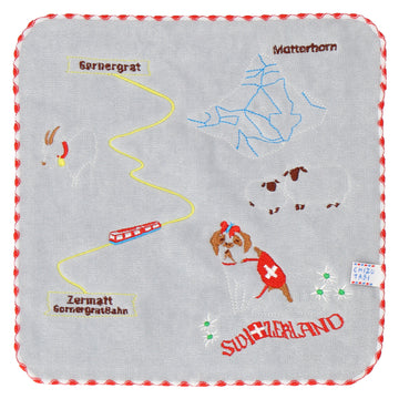 スイス 鉄道　刺繡タオル　