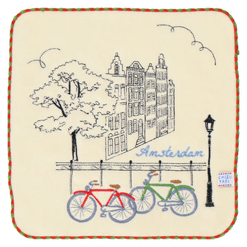 オランダ 自転車　刺繡タオル