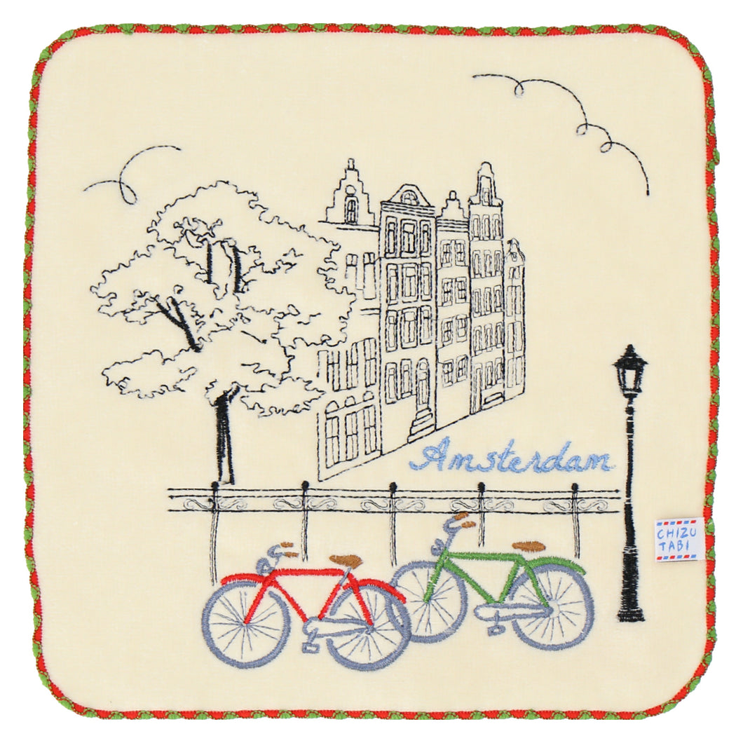 【NEW】オランダ 自転車　刺繡タオル