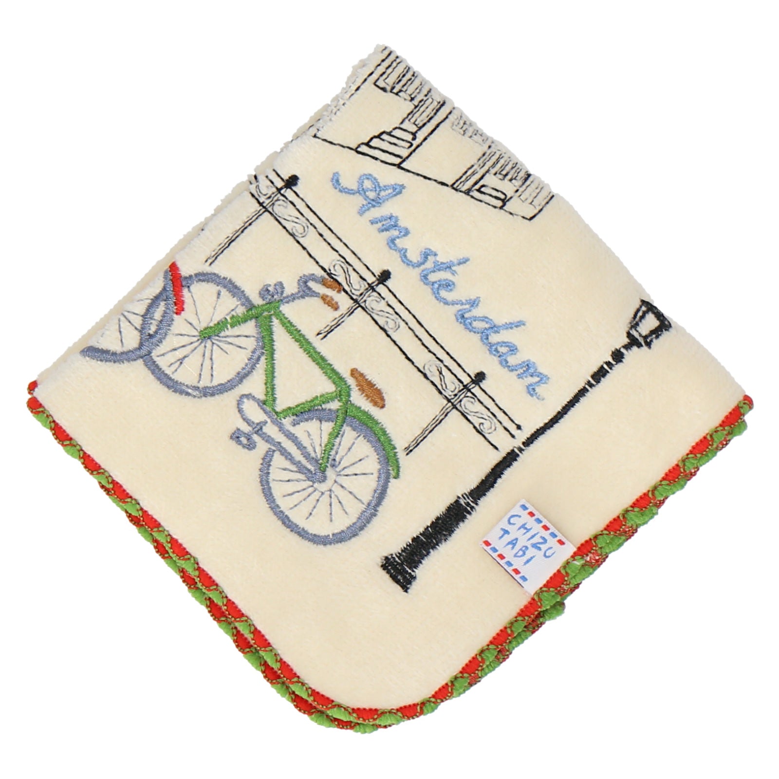 オランダ 自転車　刺繡タオル