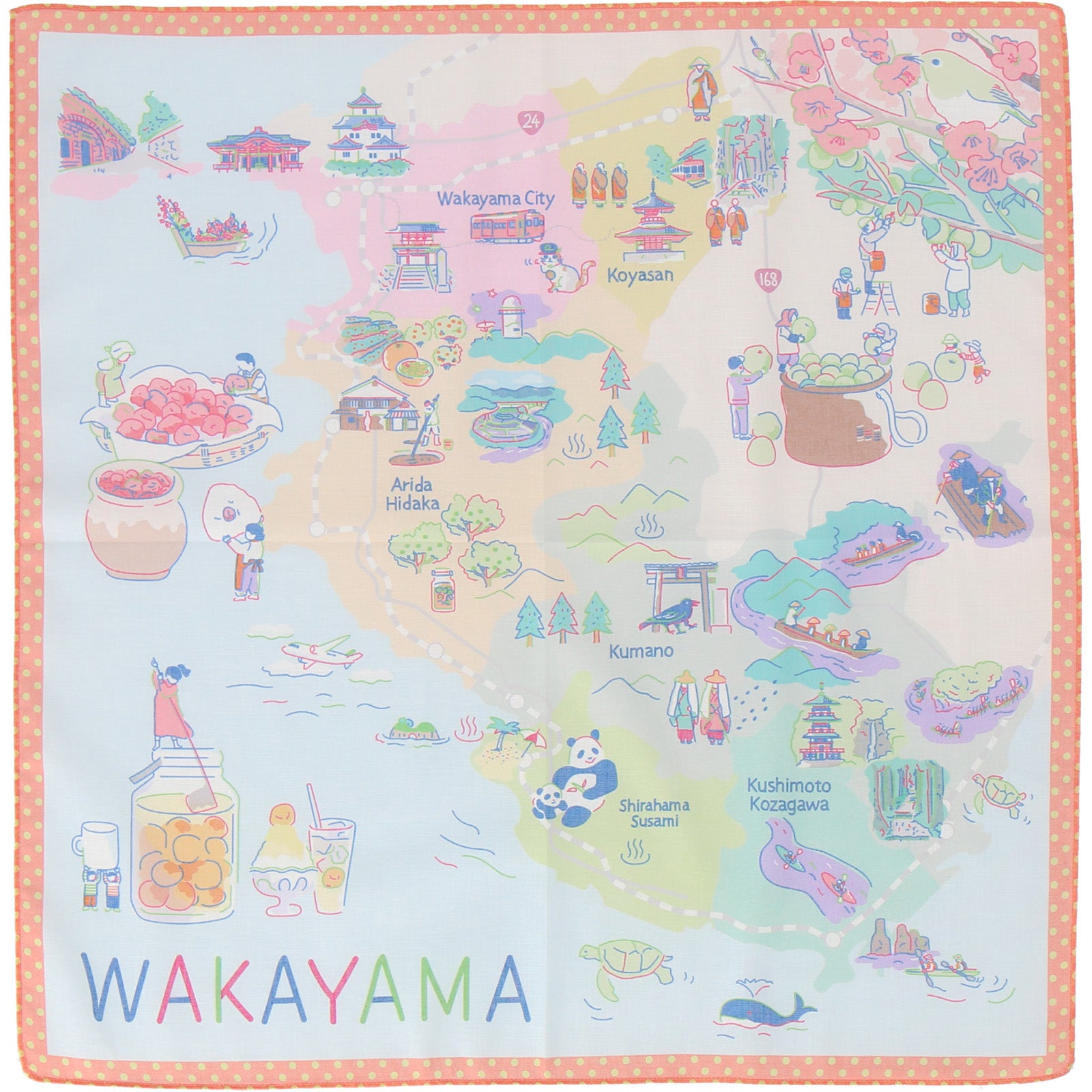 和歌山 梅干し　プリントハンカチ