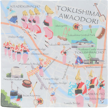 徳島 阿波踊り　プリントハンカチ