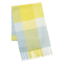 画像をギャラリービューアに読み込む, 【NEW】カシミヤ100％チェックマフラー　ブロックチェックイエロー
