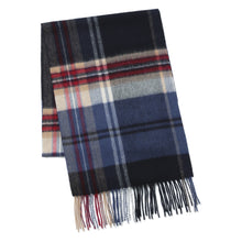 画像をギャラリービューアに読み込む, 【NEW】カシミヤ100％チェックマフラー　チェックネイビー
