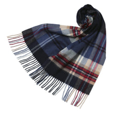 画像をギャラリービューアに読み込む, 【NEW】カシミヤ100％チェックマフラー　チェックネイビー
