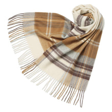 画像をギャラリービューアに読み込む, 【NEW】カシミヤ100％チェックマフラー　チェックライトブラウン
