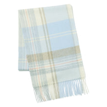 画像をギャラリービューアに読み込む, 【NEW】カシミヤ100％チェックマフラー　チェックパウダーブルー
