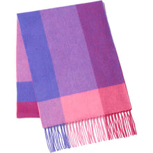 画像をギャラリービューアに読み込む, 洗えるカシミヤ チェックマフラー　ラズベリー
