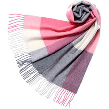 画像をギャラリービューアに読み込む, 洗えるカシミヤ チェックマフラー　ピンク

