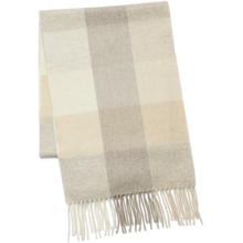 画像をギャラリービューアに読み込む, 【NEW】洗えるカシミヤ ブロックチェックマフラー　ナチュラル

