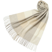 画像をギャラリービューアに読み込む, 【NEW】洗えるカシミヤ ブロックチェックマフラー　ナチュラル
