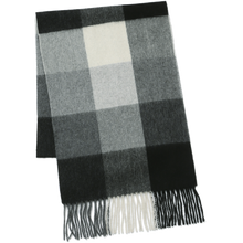 画像をギャラリービューアに読み込む, 【NEW】洗えるカシミヤ ブロックチェックマフラー　ブラック
