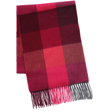 画像をギャラリービューアに読み込む, 【NEW】洗えるカシミヤ ブロックチェックマフラー　レッド
