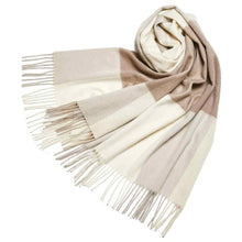 画像をギャラリービューアに読み込む, カシミヤ大判ストール チェック柄　チェックモカ
