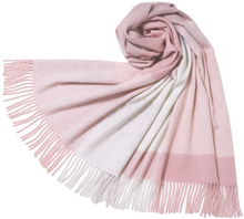 画像をギャラリービューアに読み込む, カシミヤ大判ストール チェック柄　ブロックチェックピンク
