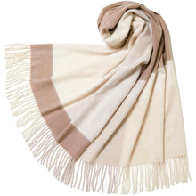 画像をギャラリービューアに読み込む, カシミヤ大判ストール チェック柄　ブロックベージュ
