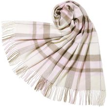 画像をギャラリービューアに読み込む, カシミヤ大判ストール チェック柄　チェックベージュ
