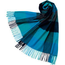 画像をギャラリービューアに読み込む, カシミヤ大判ストール チェック柄　チェックエメラルド
