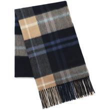 画像をギャラリービューアに読み込む, 【NEW】カシミヤ大判ストール チェック柄　ネイビーブラウン
