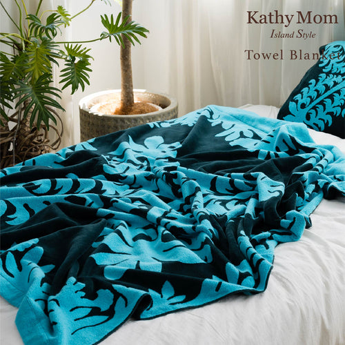 キャシーマム　Kathy mom タオルケット　 ハイビスカスベージュ　新品 キャシーマム Kathy mom タオルケット ハイビスカスベージュ