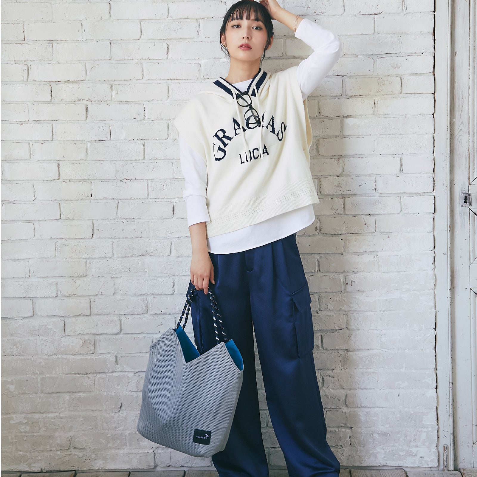 エアメッシュ リバーシブルトート #912e　ブルー