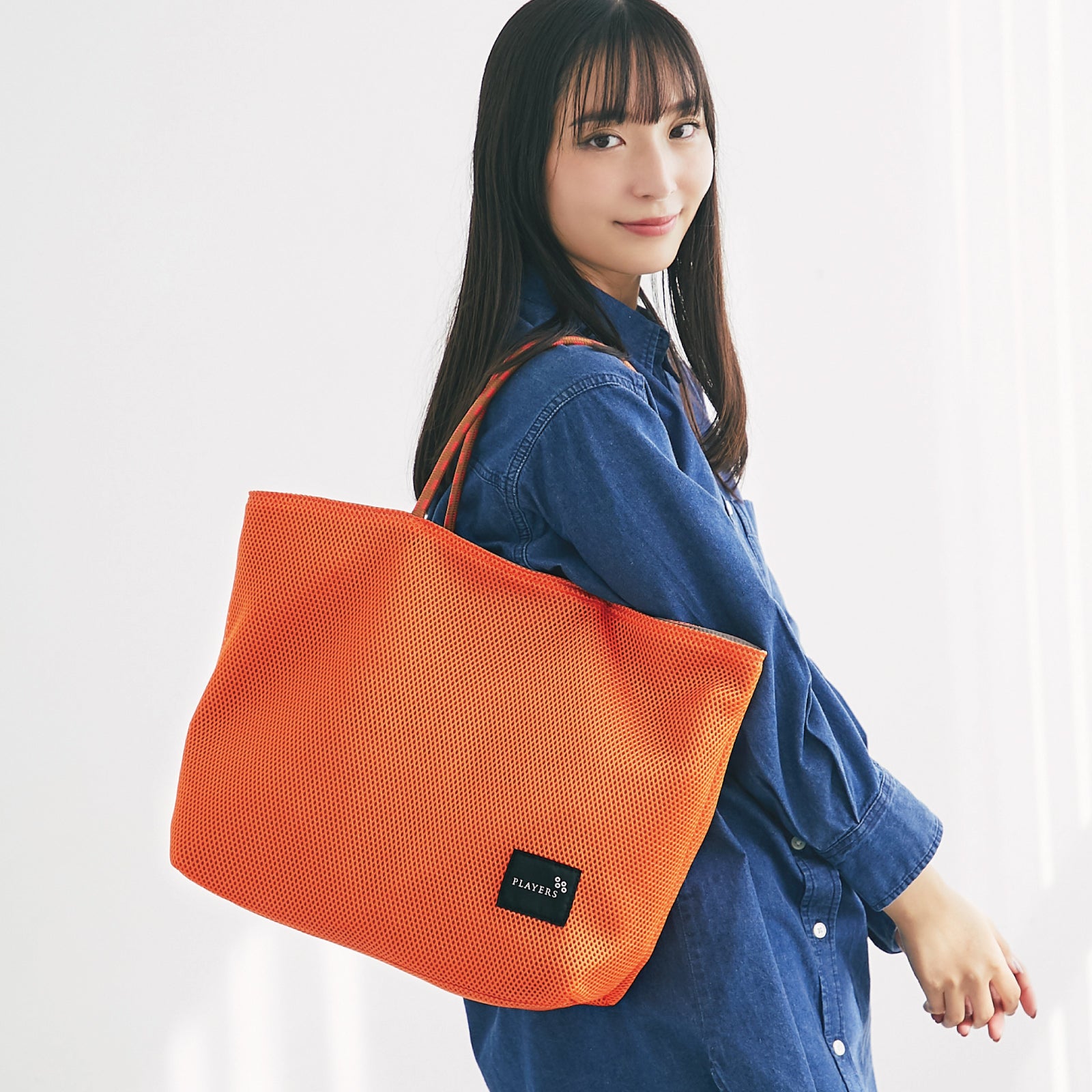 エアメッシュ リバーシブルトート Ｍ #912c 　ベージュ