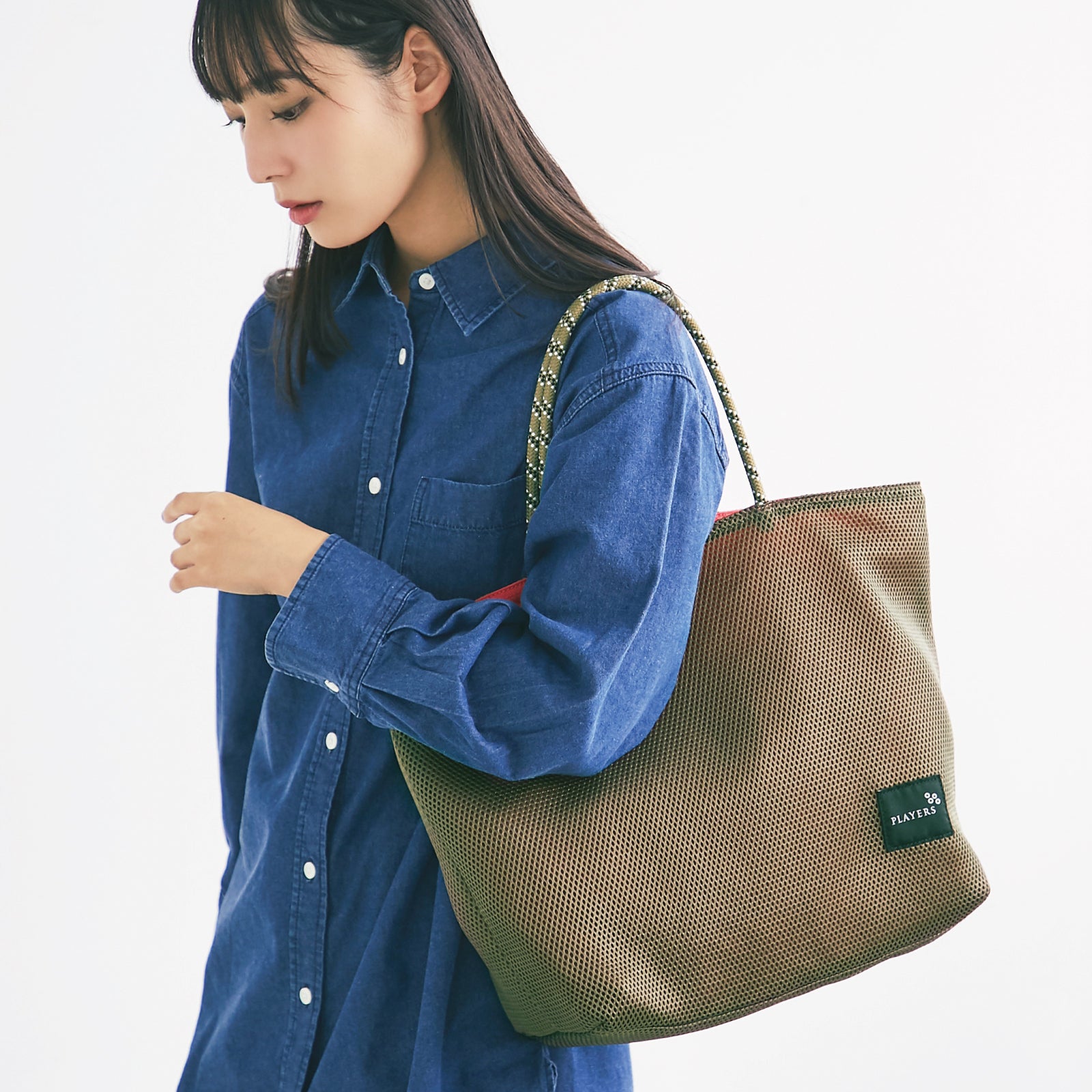エアメッシュ リバーシブルトート Ｍ #912d 　ピンク